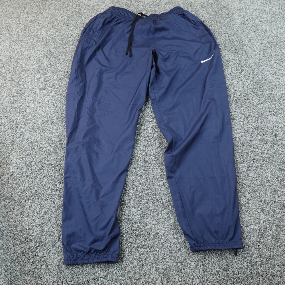 Nike Pants Mens M Blue Track Drawstring Soccer Windbreaker Jogger Performance